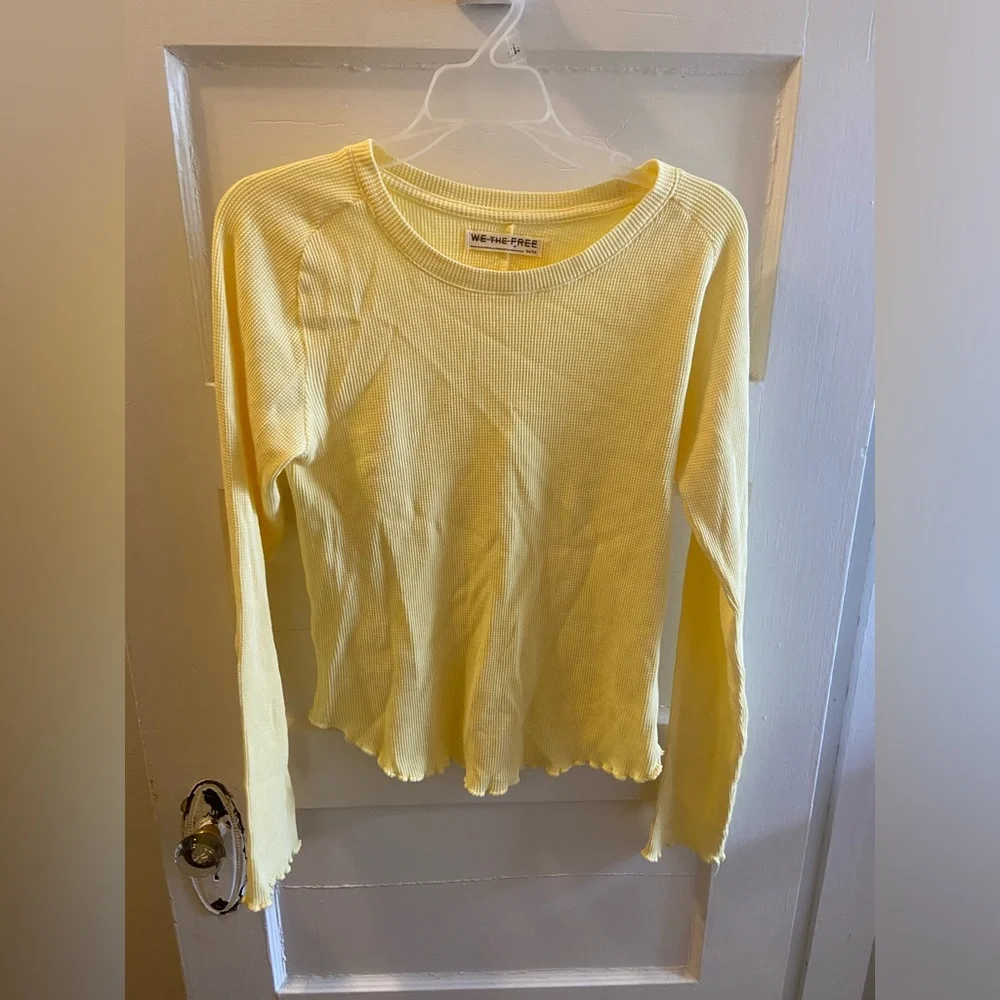 We the Free Yellow Easy Does It Long Sleeve Thermal Top - Picture 2 of 4